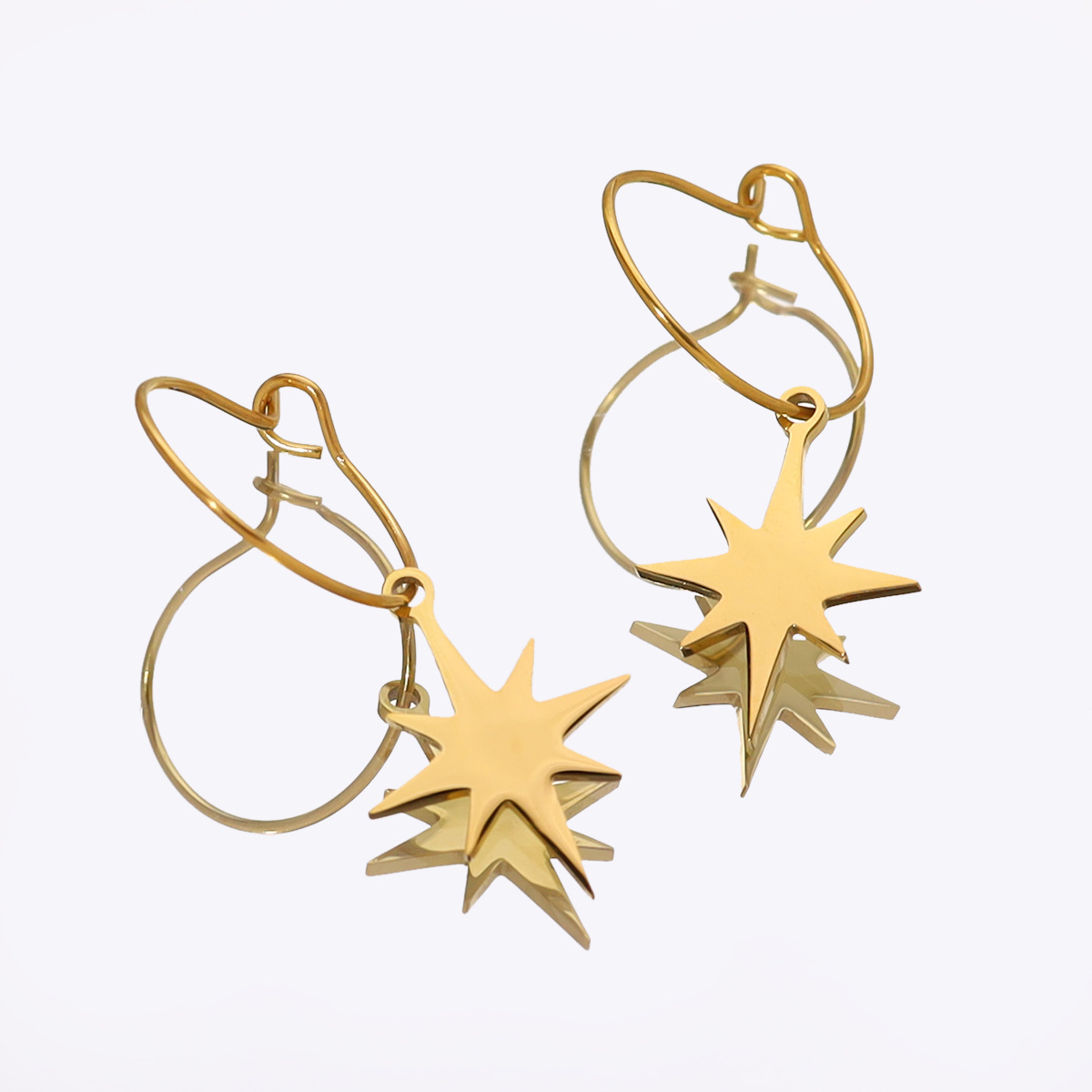 Star Earrings Stainless Steel Plated With 18K Gold - Image 6