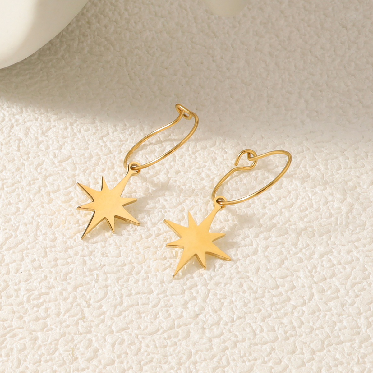 Star Earrings Stainless Steel Plated With 18K Gold - Image 3