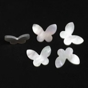 Natural White Mother of Pearl Shell butterfly shape
