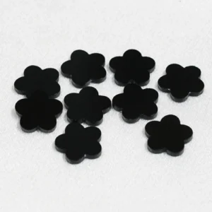 Natural Black Agate Five-leaf Flower Double Plane