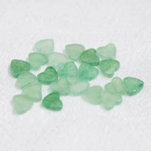 Natural Jade Aventurine Double Plane Heart Shape