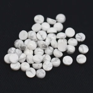 Natural White Turquoise Loose Gemstone Howlite Round Gems