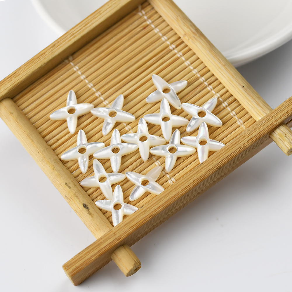 White Mother Of Pearl Four-pointed star Cut - Image 7