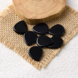 Natural Black Agate Fat Teardrop Shaped Cut Gemstones