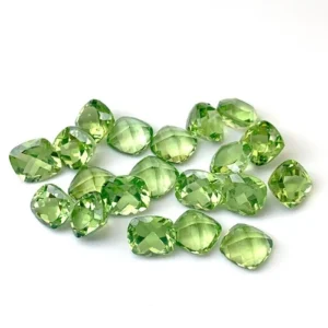 Peridot Fat Square Cushion Cut Loose Stones