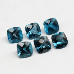 Natural London Blue Topaz Fat Square Surface Cut