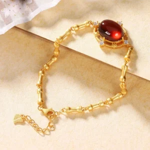 Natural Garnet Personality Bamboo Temperament Bracelet